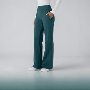 HALARA Wide-Leg Mid-Waist Pants in Emerald Green NWT